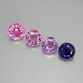 Pedras preciosas de safira multicolorido natural de  ct, corte redondo, VVS