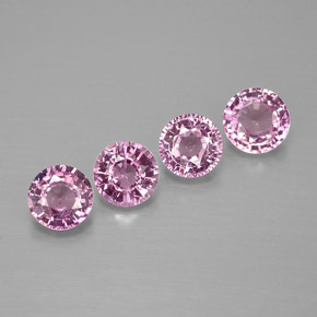 Pedras preciosas de safira rosa natural de  ct, corte redondo, VVS