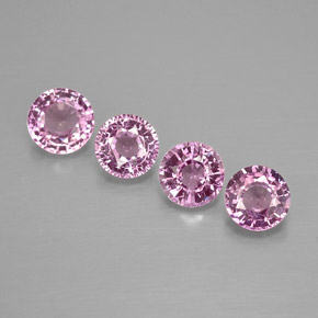 Pedras preciosas de safira rosa natural de  ct, corte redondo, VVS