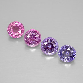 Pedras preciosas de safira multicolorido natural de  ct, corte redondo, VVS-VS