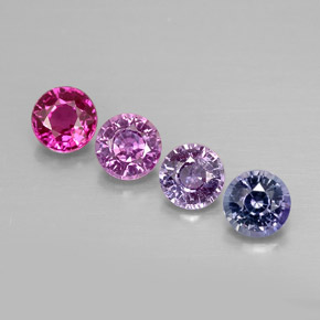 Pedras preciosas de safira multicolorido natural de  ct, corte redondo, VVS