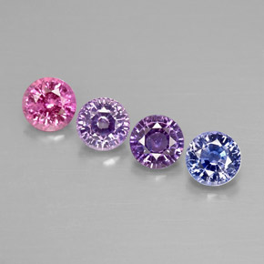 Pedras preciosas de safira multicolorido natural de  ct, corte redondo, VVS-VS