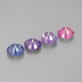 Pedras preciosas de safira multicolorido natural de  ct, corte redondo, VVS-VS