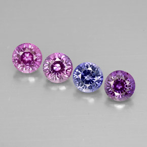 Pedras preciosas de safira multicolorido natural de  ct, corte redondo, VVS-VS
