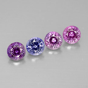 Pedras preciosas de safira multicolorido natural de  ct, corte redondo, VVS-VS