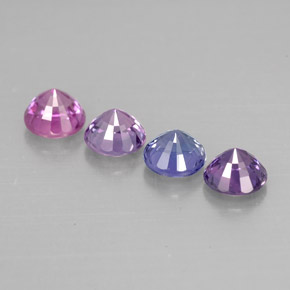 Pedras preciosas de safira multicolorido natural de  ct, corte redondo, VVS-VS