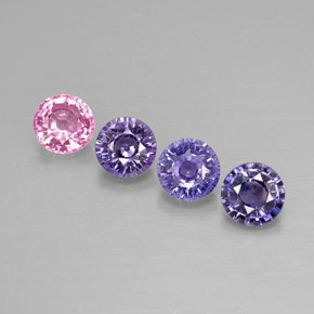 Pedras preciosas de safira multicolorido natural de  ct, corte redondo, VVS-VS