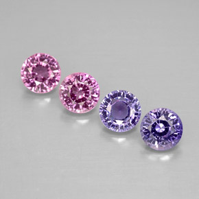 Pedras preciosas de safira multicolorido natural de  ct, corte redondo, VVS-VS