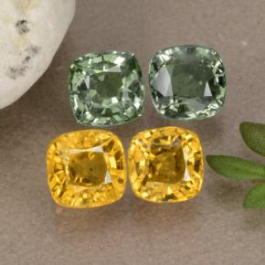 Pedras preciosas de safira multicolorido natural de 2,75 ct, almofada cortada, VVS