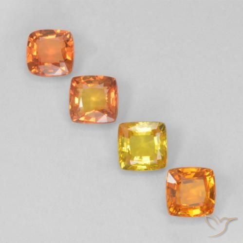 Pedras preciosas de safira multicolorido natural de 1,80 ct, almofada cortada, VVS