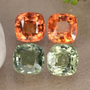 Pedras preciosas de safira multicolorido natural de 2,53 ct, almofada cortada, VVS-VS