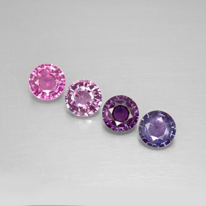 Pedras preciosas de safira multicolorido natural de  ct, corte redondo, VVS-VS