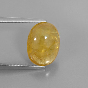 Safira amarelo natural 4,29ct, transparente, transparente/translúcido