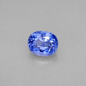 Safira azul natural 2,05ct, corte oval, VVS