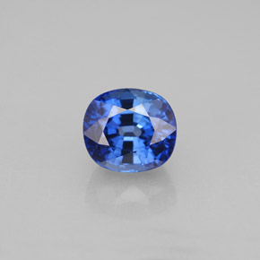 Safira azul natural 2,14ct, almofada cortada, VVS-VS