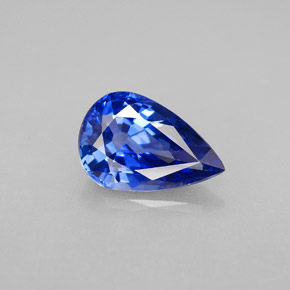 Safira azul natural 2,29ct, formato de pêra, VVS
