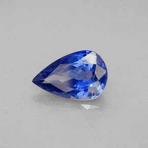 Safira azul natural 2,29ct, formato de pêra, VVS
