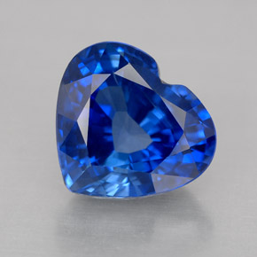 Safira azul natural 3,03ct, formato de coração, VVS-VS