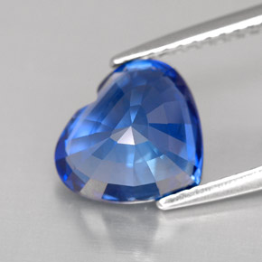 Safira azul natural 3,03ct, formato de coração, VVS-VS