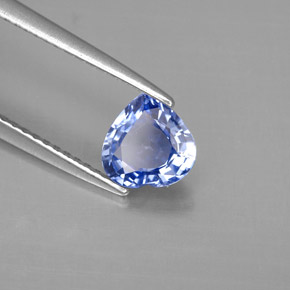 Safira azul natural 1,17ct, formato de coração, VVS