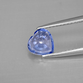 Safira azul natural 1,17ct, formato de coração, VVS