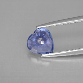 Safira azul natural 1,18ct, formato de coração, VVS-VS