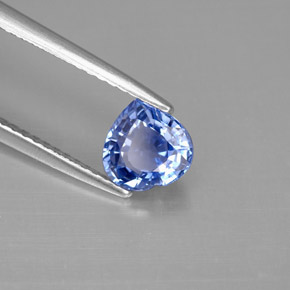 Safira azul natural 1,23ct, formato de coração, VS
