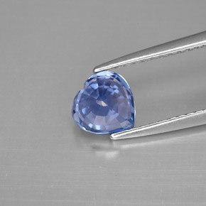 Safira azul natural 1,23ct, formato de coração, VS