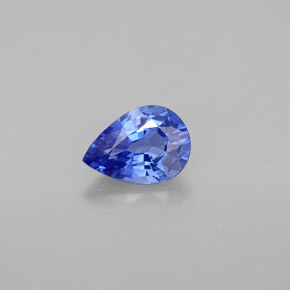 Safira azul natural 0,86ct, formato de pêra, VVS-VS