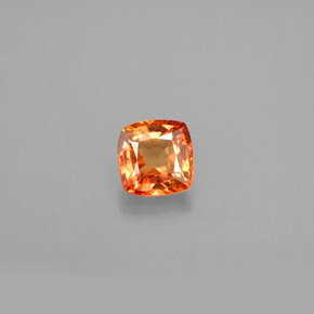 Safira laranja natural 0,82ct, almofada cortada, VVS-VS