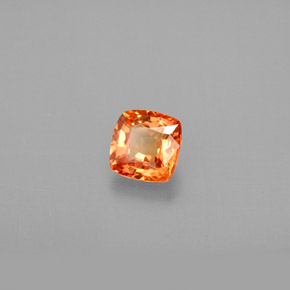 Safira laranja natural 0,82ct, almofada cortada, VVS-VS
