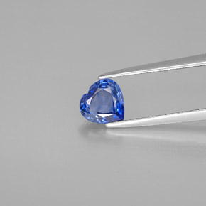 Safira azul natural 1,12ct, formato de coração, VS
