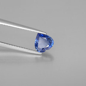 Safira azul natural 1,12ct, formato de coração, VS
