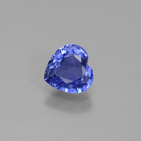Safira azul natural 1,06ct, formato de coração, VS