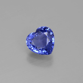 Safira azul natural 1,06ct, formato de coração, VS