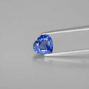 Safira azul natural 1,29ct, formato de coração, VS