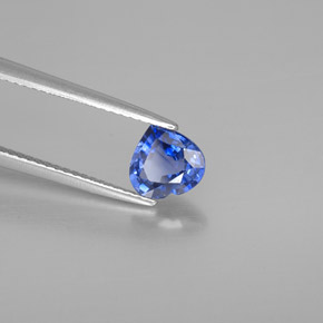 Safira azul natural 1,29ct, formato de coração, VS