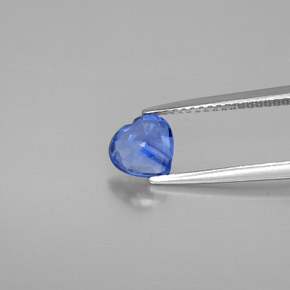 Safira azul natural 1,29ct, formato de coração, VS