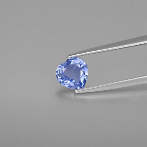Safira azul natural 1,21ct, formato de coração, VVS-VS