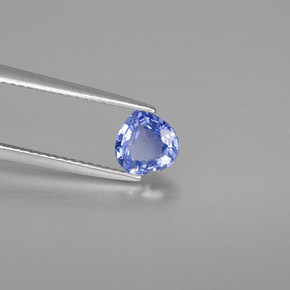 Safira azul natural 1,21ct, formato de coração, VVS-VS