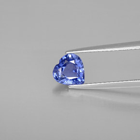 Safira azul natural 1,21ct, formato de coração, VVS-VS
