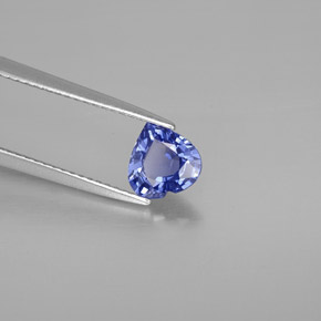 Safira azul natural 1,21ct, formato de coração, VVS-VS