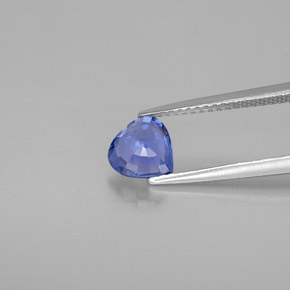 Safira azul natural 1,21ct, formato de coração, VVS-VS