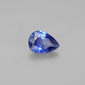 Safira azul natural 0,80ct, formato de pêra, VVS-VS