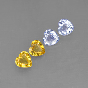 Pedras preciosas de safira multicolorido natural de  ct, formato de coração, VVS-VS