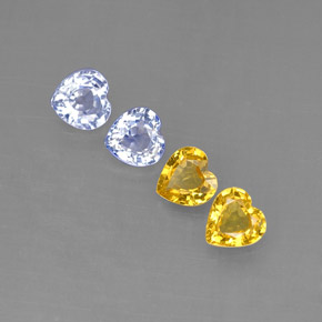 Pedras preciosas de safira multicolorido natural de  ct, formato de coração, VVS-VS