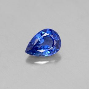Safira azul natural 0,97ct, formato de pêra, VVS