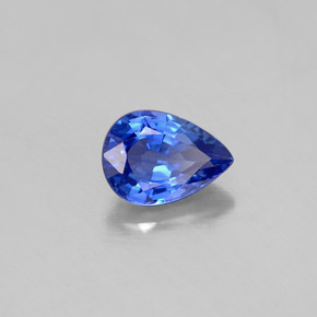 Safira azul natural 0,97ct, formato de pêra, VVS