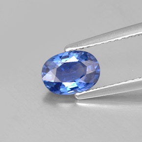 Safira azul natural 1,04ct, corte oval, VS
