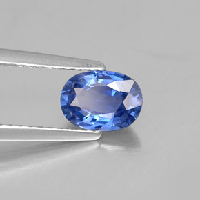 Safira azul natural 1,04ct, corte oval, VS